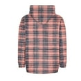 thumbnail image 4 of Women's Fleeze Lined Color Block Checkered Jacket Winter Full Zip Up Hooded Plaid Warm Shacket Coat with Pockets, 4 of 5