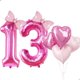thumbnail image 1 of Set de globos Florisland 40" rosa para fiesta de 13 años, 1 of 6