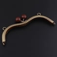 thumbnail image 3 of Vintage Sac à Main Perles de Couture Attache 19cm, Marron, 3 of 8