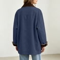 thumbnail image 4 of HBGVBA Womens Casual Button Up Jackets Corduroy-Trimmed Barn Jacket Collared Long Sleeve Loose Outerwear with Patch Pockets, 4 of 6