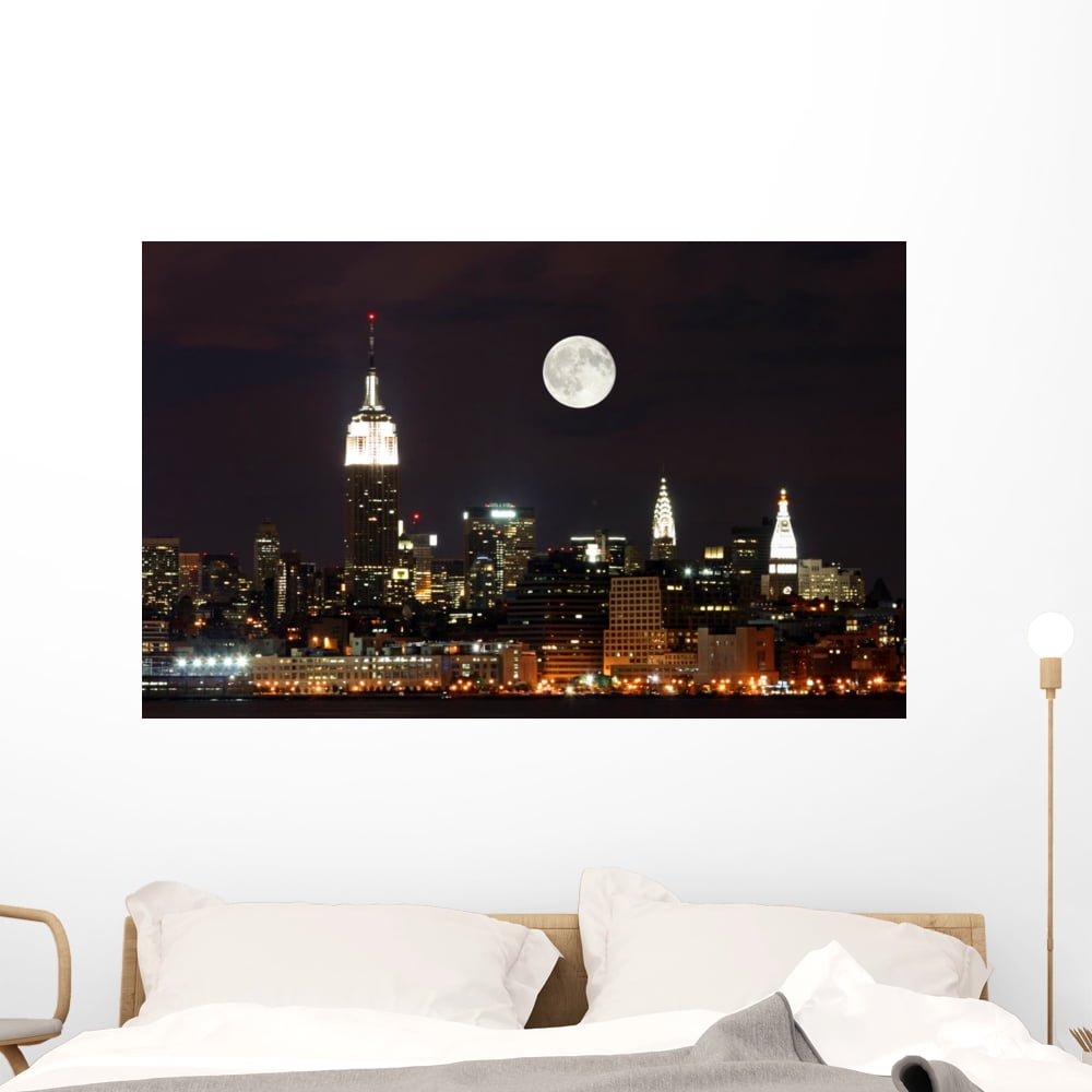 New York City Skyline Wall Mural by Wallmonkeys Peel and Stick Graphic ...