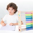 thumbnail image 4 of KAKOWELY 1Pc Wooden Educational Abacus Frame Children Multi-functional Drawing Board,9.57X"X7.99"X2.09", 4 of 4