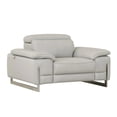 thumbnail image 2 of 31" Tasteful Light Grey Faux Leather Chair, 2 of 6