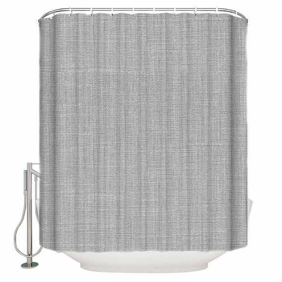 Vintage Linen Shower Curtain Set ,Waterproof Fabric Shower Curtains Pastoral Grey Linen Texture Farmhouse Shower Curtains for Bathroom,Bathroom Decor 36"x78"