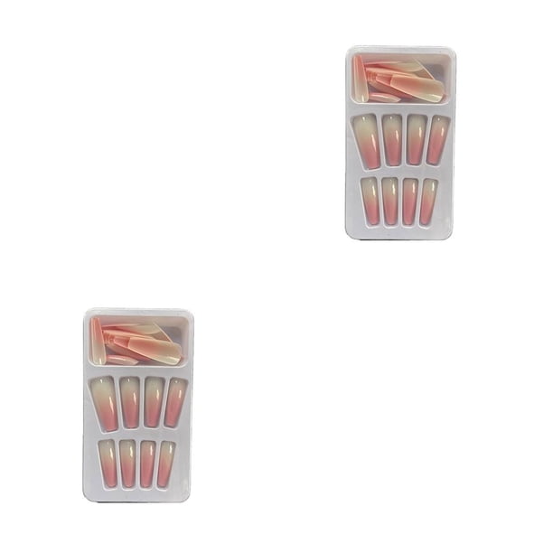 Prensa de punta francesa Qarigey 1 Juego Gradient Extra Long Fashion Full Cover Ballerina Salon Kit