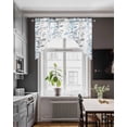 thumbnail image 3 of Light Blue Grey Botanical Swag Valances for Windows, Small Curtains Drapes, Spring Floral Summer Farmhouse Kitchen Window Curtains Over Sink Window Treatment Valance for Bedroom/Bathroom 56"x36", 3 of 5