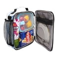 thumbnail image 4 of Square Lunch Bag 10.5*3.5*9.5 Inches Cooler Bag Lunch Bag Insulation Portable Durable Fashion Blue Cartoon Triangle, 4 of 6