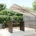 thumbnail image 1 of vidaXL Bar Table with Glass Top Brown 145x80x110 cm Poly Rattan, 1 of 4