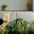 thumbnail image 3 of Garden Soft Flannel Fleece Throw Blanket, Pond in Style Garden Arboretum Trees Bush Foliage Rocks Waterscape Picture, Cozy Plush for Indoor and Outdoor Use, 50" x 70", Green White, by Ambesonne, 3 of 5