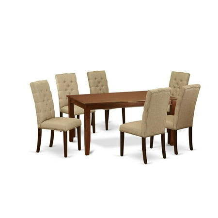 East West Furniture Dining Room Set Mahogany DUEL7-MAH-16 East West Furniture Dining Room Set Mahogany DUEL7-MAH-16
