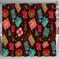 thumbnail image 1 of Vibrant Christmas Shower Curtain with Colorful, Trees & Snowflakes, 1 of 4