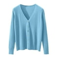 thumbnail image 4 of idosla Cardigan Sweaters for Women Casual Long Sleeve Open Front Button Down Knit Outwear Soft Comfy Fashion Clothes (Sky Blue, XXL), 4 of 4