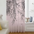 thumbnail image 4 of Pink Black Branches Sheer Curtains 84 Inches Long, Botanical Dead Tree Birds Light Filering Curtains, Breathable Simi Curtain Privacy Drapes for Living Room Bedroom Lightweight Window Treatment, 4 of 7