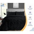 thumbnail image 3 of HNB Store 3pc Duvet Cover Set | 600 TC Egyptian Cotton | Oversized King Size Duvet Cover with 2 Pillowcases | Black | Pinch, 3 of 8