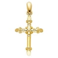 thumbnail image 2 of Ioka-14K Yellow Solid Gold Cross Charm Pendant with 0.9mm Wheat Chain Necklace - 16", 2 of 4
