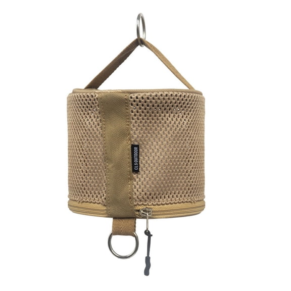 Outdoor Camping Tissue Box Roll Paper Storage Bag with Hook Portable Tissue Holder - Khaki
