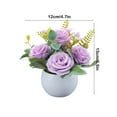 thumbnail image 3 of Moocorvic Artificial Rose Potted Plant for Home, Small Fake Plants Farmhouse Decor Office Tabletop Decoration, 3 of 7