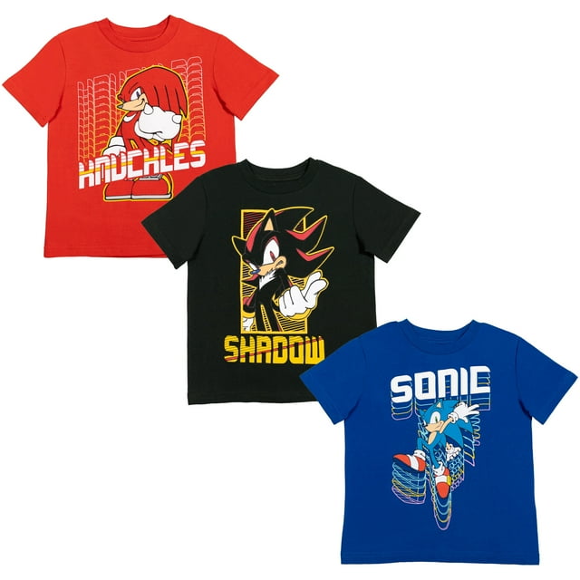 SEGA Sonic The Hedgehog Paquete de 3 Camisetas para Niño Pequeño a Niño Grande