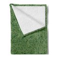 thumbnail image 2 of Abstract Green Soft Flannel Fleece Throw Blanket, Futuristic Grid Pattern of Lines with Dotted Ends, Cozy Plush for Indoor and Outdoor Use, 50" x 60", Hunter Green Pale Green, by Ambesonne, 2 of 5