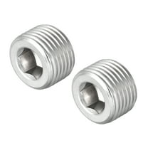 Hex Countersunk Plug -Stainless Steel Pipe Fitting 3/8NPT Male Thread Socket Pipe Adapter Connector 2Pcs