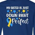 thumbnail image 4 of Inktastic My Sister Is Just Down Right Perfect- Down Syndrome Awareness Ribbon Long Sleeve Youth T-Shirt, 4 of 5