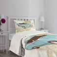 thumbnail image 3 of Ambesonne Cars Quilted Bedspread Set 2 Pcs, Classical Sports Car Retro, Twin Size, Pale Pink Blue, 3 of 5