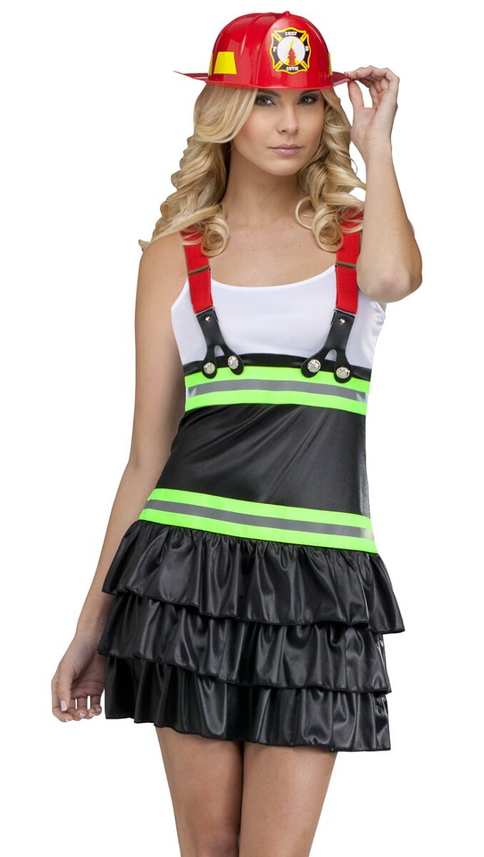 Fun World Sexy Firefighter Chief Dress Womens Halloween Costume M L