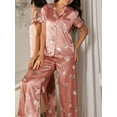 thumbnail image 7 of Women‘s Short Sleeve Pajama Set With Floral Print And Satin Collar, 7 of 7