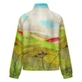 thumbnail image 6 of Jackets for Women Winter Coat Jackets Flannel Stand Collar Jacket(Beautiful Hills And Sky,Size:S-4XL), 6 of 7