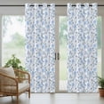 thumbnail image 5 of Outdoor Curtains for Patio Waterproof, Blue Spring Floral Outdoor Privacy Panels Grommet, Flowers Leaves Pastoral Botanical Blackout Outside Curtains for Porch/Cabana/Pergola/Gazebo 54"x95", 1 Panel, 5 of 8