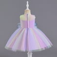 thumbnail image 4 of Godderr Toddler Newborn Girls Princess Dress 1M-3Y Christmas Girls Flower Dress Lace Rainbow Tulle Pageant Wedding Dresses Baby Sleeveless Mesh Rainbow Dress for Wedding Party, 4 of 7