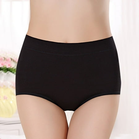 

XIAOFFENN High Waisted Underwear For Women Bulk Underwear For Women Women s Fashion Basic Elastic Comfortable Solid Color Cotton Underwear Clearance