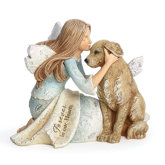 Roman Angel with Dog 22177 Heavenly Blessings Karen Hahn Figurine 4.25" H Stone Resin