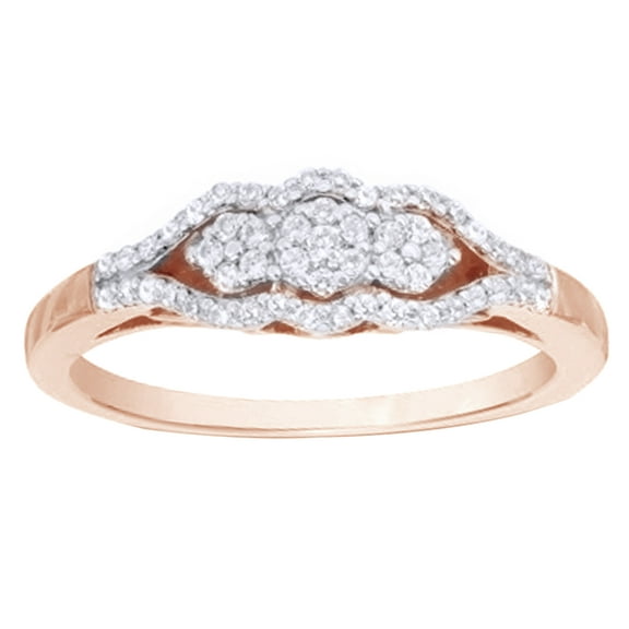 AFFY White Natural Diamond Cluster Ring in 10k Rose Gold
