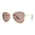 thumbnail image 2 of Womens Pop Color Lens Classic Metal Rim Butterfly Sunglasses Gold Brown, 2 of 4