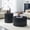 Black, variant on 2-Piece Nesting Coffee Table Set, Roman Column Design MDF Round Tables with Built-in Storage, for Living Room, Bedroom, Walnut