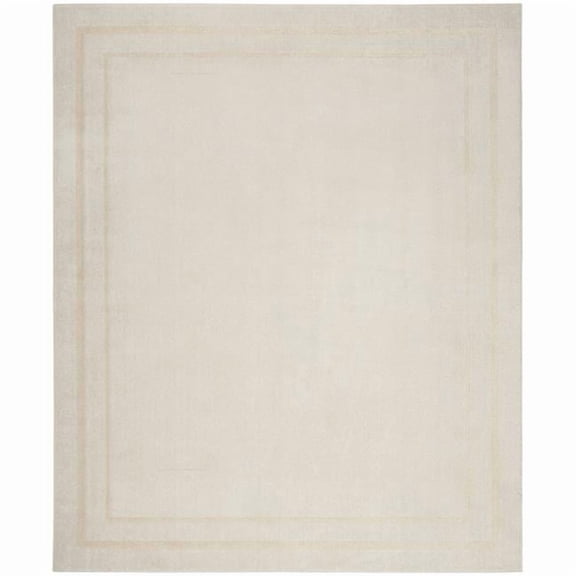HomeRoots 573055 7 x 10 ft. Ivory & Gold Indoor & Outdoor Rectangle Area Rug