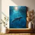 thumbnail image 6 of Dolphin Underwater Ocean Scene Canvas Print, Wall Art for Living Room Bedroom Office Bathroom Hotel Home, 6 of 8