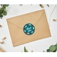 thumbnail image 3 of Darling Souvenir 45 Pcs Floral Wreath Round Thank You Teal Blue Stickers Envelope Seals-1.6 Inches, 3 of 4