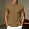 thumbnail image 2 of Mens Mock Neck T Shirts Short Sleeve Mock Turtleneck Undershirt Loose Fit Summer Casual Basic Tees Beige, 2 of 7