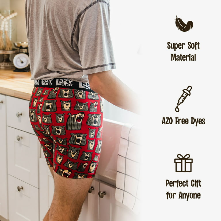 Lazy One Funny Animal Boxer Briefs for Men, Underwear for Men