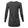 thumbnail image 3 of A2Y Women's Basic Solid Soft Cotton Long Sleeve Crew Neck Top Shirts Ash Grey L, 3 of 3