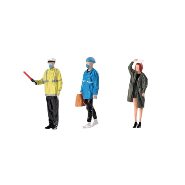 3 Pieces 1:32 People Figure Dolls Building Characters Gift Tiny People B