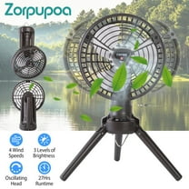 10400mah Portable Camping Fan with LED Light Rechargeable Tripod Tent Hanging Fan Lantern Portable Foldable Oscillating Table Fan with 3 Brightness 4 Speeds