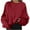 Wine, variant on Frostluinai Women Cropped Sweatshirt Long Sleeve Pullover Crew Neck Fleece Crop Tops Solid Color Loose Fit Sweat Shirts Drop Shoulder Sweaters