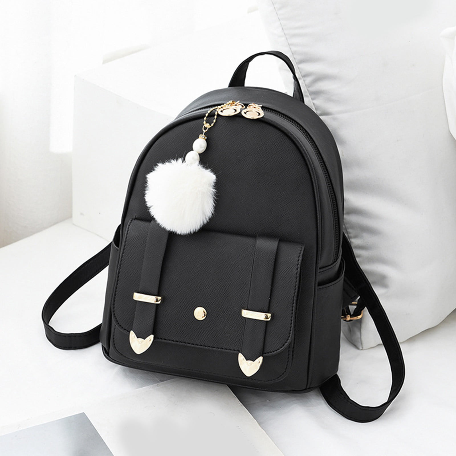 Faraee Medium Backpack Purse for Women Anti Theft Trendy Shoulder Handbag Top Handle Satchel Black
