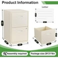 thumbnail image 2 of 2 Drawer File Cabinet with Lock，Small Filing Cabinet for Home Office, Metal Vertical File Under Desk Cabinet for A4/Letter,Assembly Required, Cream, 2 of 13