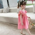 thumbnail image 5 of Esho Toddler Girls Sweet A Line Dresses Kids Ruffled Sleeve Beach Sundress Party Dress 3-8T, 5 of 6