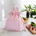 thumbnail image 4 of Bolsa de almuerzo para mujer | Lindo bolso de almuerzo con aislamiento de pana | Gran capacidad con cordón y múltiples bolsillos | Bolso nevera reutilizable | Rosa | 11,81 x 6,69 x 11,02 pulgadas, 4 of 6