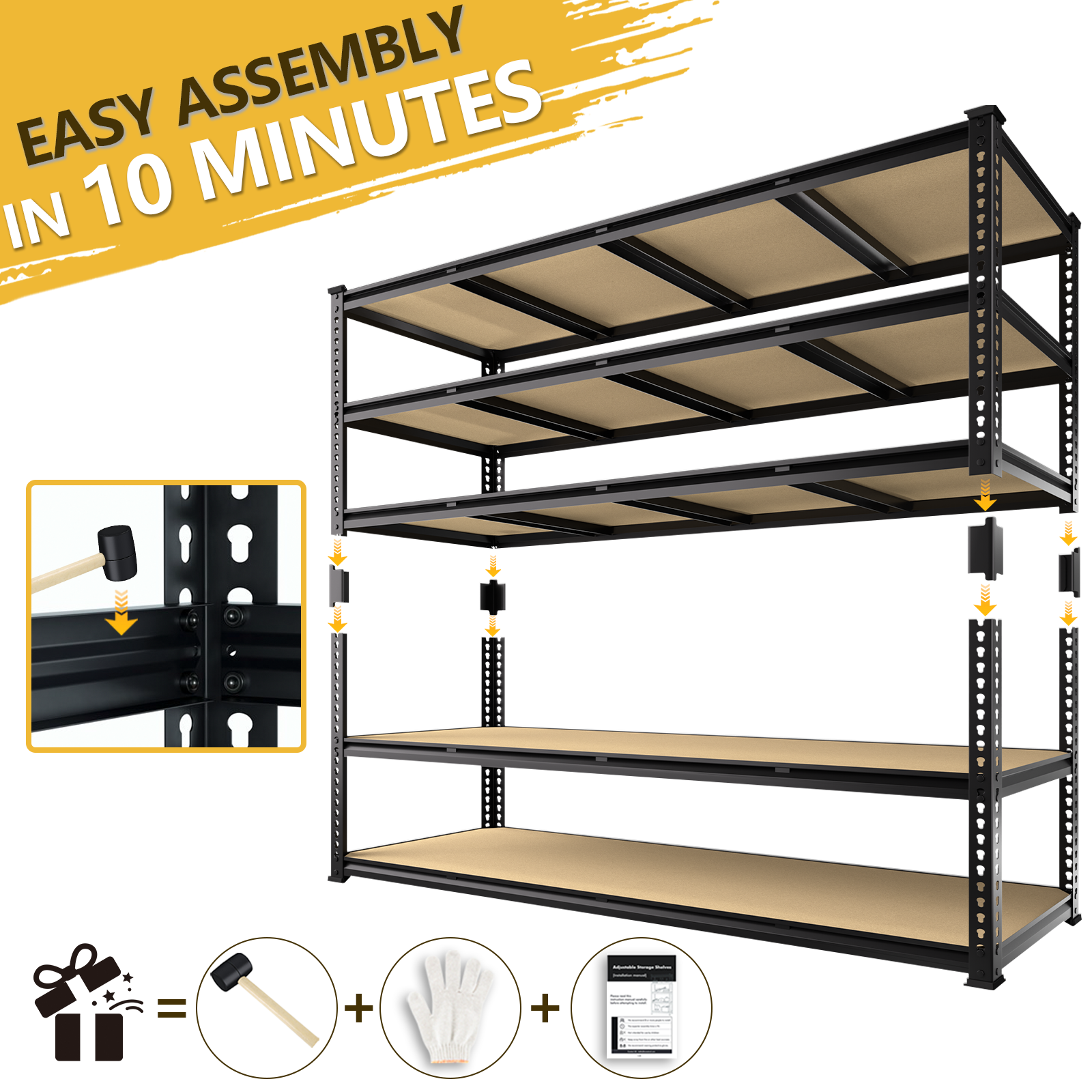 TrumanPick 5-Tier Heavy Duty Garage Shelving Unit, 3000 lbs photo 4